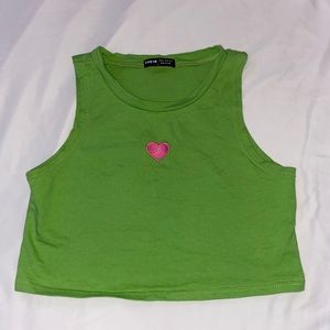 BRAND NEW SHEIN green halter top with head detail